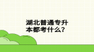 湖北普通專升本都考什么？