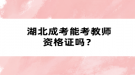 湖北成考能考教師資格證嗎？