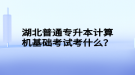 湖北普通專升本計算機基礎考試考什么？