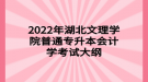 2022年湖北文理學(xué)院普通專升本會計(jì)學(xué)考試大綱