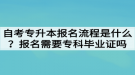 自考專升本報(bào)名流程是什么？報(bào)名需要?？飘厴I(yè)證嗎