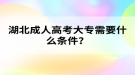 湖北成人高考大專需要什么條件？