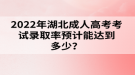 2022年湖北成人高考考試錄取率預(yù)計(jì)能達(dá)到多少？