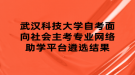 武漢科技大學自考面向社會主考專業(yè)網絡助學平臺遴選結果