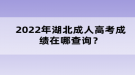 2022年成湖北成人高考績在哪查詢？