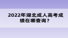 2022年成湖北成人高考績在哪查詢？