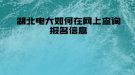 湖北電大如何在網(wǎng)上查詢報(bào)名信息