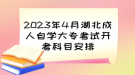 2023年4月湖北成人自學大?？荚囬_考科目安排