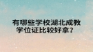 有哪些學校湖北成教學位證比較好拿？