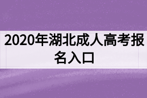 2020年湖北成人高考報名入口