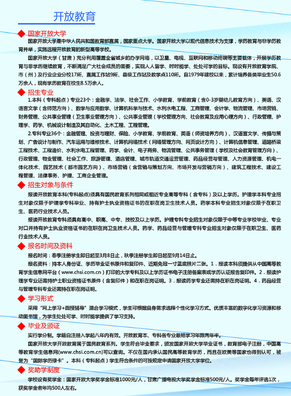2020年武威職業(yè)學(xué)院國家開放大學(xué)招生簡章