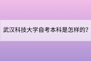 武漢科技大學(xué)自考本科是怎樣的？