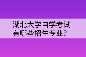 湖北大學(xué)自學(xué)考試有哪些招生專業(yè)？