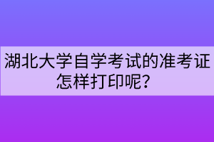 湖北大學(xué)自學(xué)考試的準(zhǔn)考證怎樣打印呢？