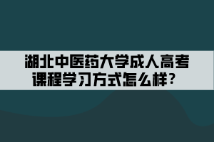 湖北中醫(yī)藥大學(xué)成人高考課程學(xué)習(xí)方式怎么樣？