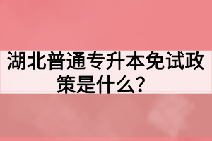 湖北普通專升本免試政策是什么？