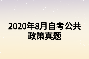 2020年8月自考公共政策真題