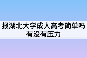 報湖北大學(xué)成人高考簡單嗎有沒有壓力