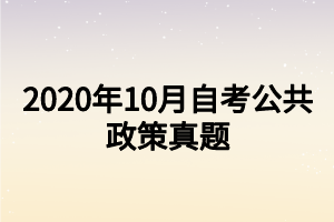 2020年10月自考公共政策真題