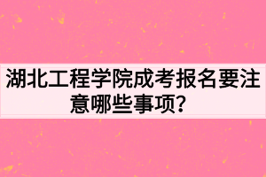 湖北工程學(xué)院成考報名要注意哪些事項？