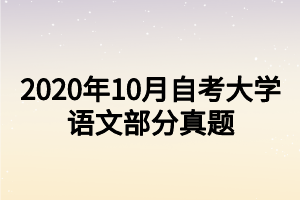 2020年10月自考大學(xué)語文部分真題