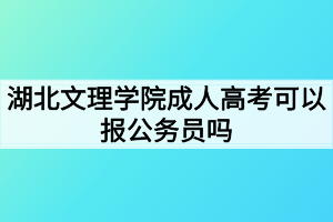 湖北文理學(xué)院成人高考可以報公務(wù)員嗎？