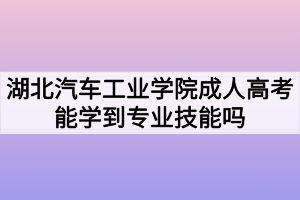 湖北汽車工業(yè)學院成人高考能學到專業(yè)技能嗎？