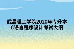 武昌理工學院2020年專升本C語言程序設計考試大綱