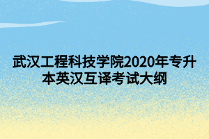 武漢工程科技學院2020年專升本英漢互譯考試大綱