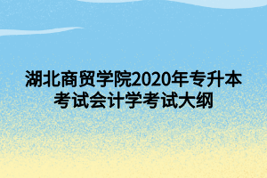 湖北商貿(mào)學(xué)院2020年專升本考試會計學(xué)考試大綱