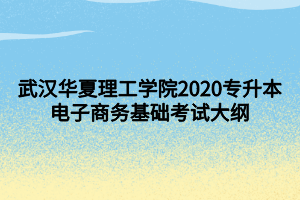 武漢華夏理工學院2020專升本電子商務(wù)基礎(chǔ)考試大綱