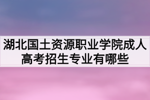 湖北國(guó)土資源職業(yè)學(xué)院成人高考招生專(zhuān)業(yè)有哪些？