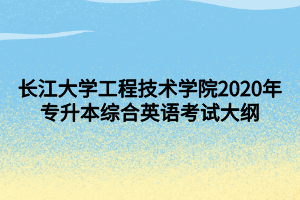 長江大學工程技術(shù)學院2020年專升本綜合英語考試大綱