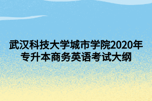 武漢科技大學(xué)城市學(xué)院2020年專升本商務(wù)英語(yǔ)考試大綱