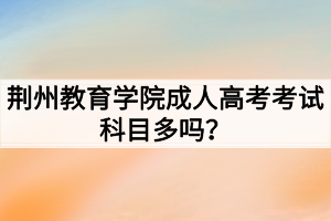 荊州教育學(xué)院成人高考考試科目多嗎？