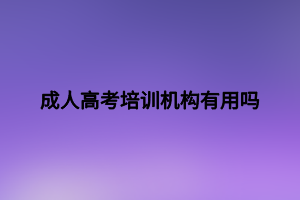 成人高考培訓機構有用嗎