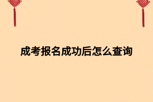 成考報名成功后怎么查詢