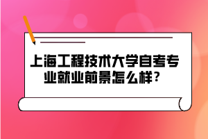 上海工程技術(shù)大學(xué)自考專業(yè)就業(yè)前景怎么樣？