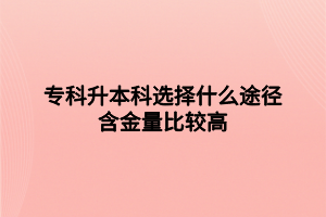 ?？粕究七x擇什么途徑含金量比較高