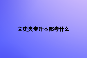 文史類專升本都考什么 文史類專升本都考什么
