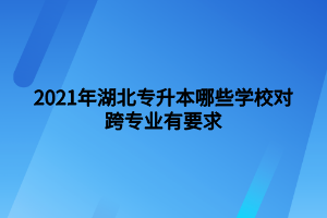 2021年湖北專(zhuān)升本哪些學(xué)校對(duì)跨專(zhuān)業(yè)有要求