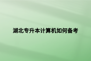 湖北專升本計(jì)算機(jī)如何備考