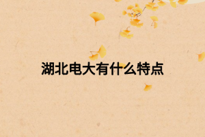 湖北電大有什么特點
