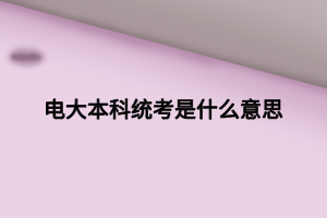 電大本科統(tǒng)考是什么意思