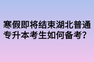 寒假即將結(jié)束湖北普通專升本考生如何備考？