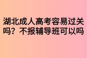 湖北成人高考容易過關(guān)嗎？不報(bào)輔導(dǎo)班可以嗎