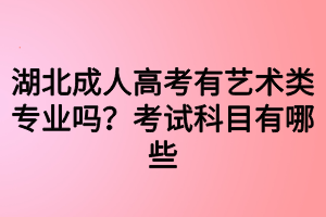 湖北成人高考有藝術(shù)類專業(yè)嗎？考試科目有哪些