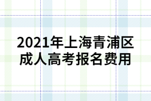 2021年上海青浦區(qū)成人高考報名費(fèi)用