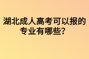 湖北成人高考可以報(bào)的專業(yè)有哪些？