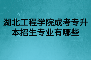 湖北工程學(xué)院成考專升本招生專業(yè)有哪些